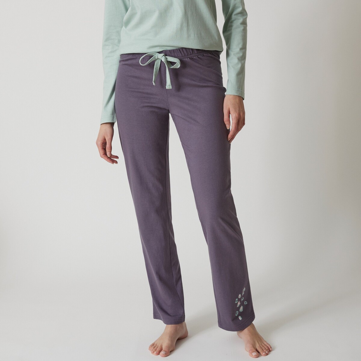 Pyžamové nohavice so stredovou potlačou  Beautiful  sivá antracitová 34 36